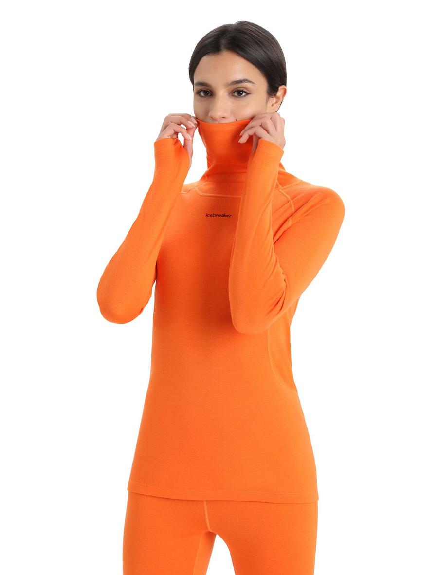 Women's Icebreaker MerinoFine™ Long Sleeve Roll Neck Base Layers Flash | CA 1053EBCX